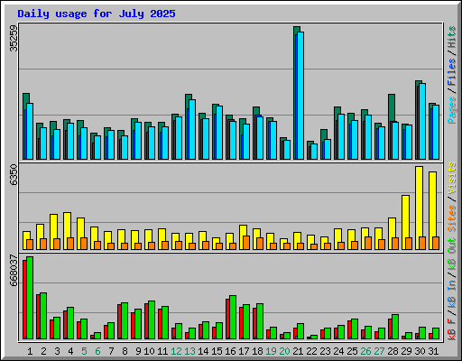 Daily usage for July 2025
