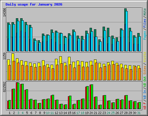Daily usage for January 2026