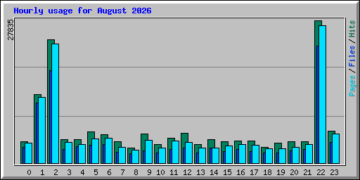 Hourly usage for August 2026